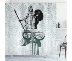 Greek Athena Baroque Damask Shower Curtain