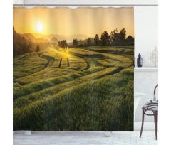 Barley Woods Sunset Shower Curtain