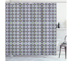 Geometrik Duş Perdesi Modern Tonlarda Noktalı Tasarım Motif