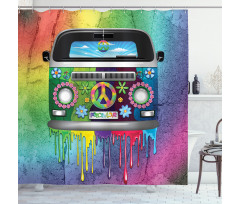 Old Style Hippie Van Shower Curtain