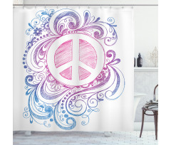 Peace Sign and Swirls Shower Curtain