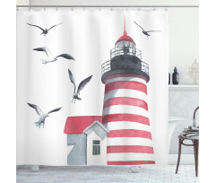 Seagulls Beach Sea Shower Curtain