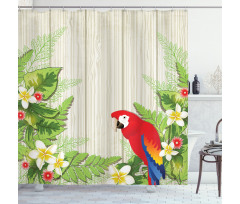 Flowers Parrot Shower Curtain