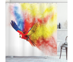Parrot with Feathers Shower Curtain