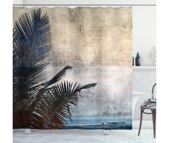 Grunge Palm Trees Art Shower Curtain
