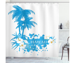 Hawaiian Island Aqua Shower Curtain