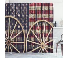 Antique American Flag Shower Curtain