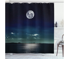 Full Moon in the Sea Shower Curtain