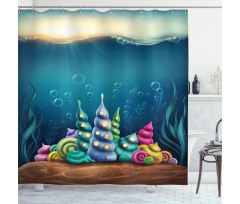 Shell Houses Bubbles Shower Curtain