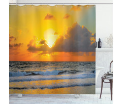 Sunset Beach in Brazil City Shower Curtain