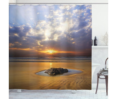 Sunbeams Cloudy Sky Sea Shower Curtain