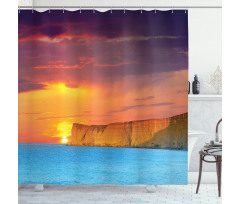 Sea Sunset with Cliffs Shower Curtain