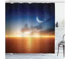 Sunset Sky Moon Stars Shower Curtain