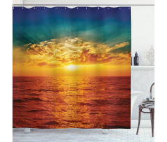 Sunset Seaside Clouds Shower Curtain