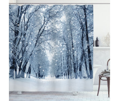 Wildlife Snowy Trees Shower Curtain