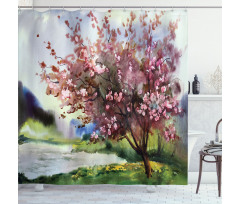Spring Blooming Nature Shower Curtain