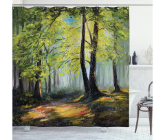 Fall Forest Landscape Shower Curtain