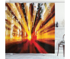 Sunset in the Forest Shower Curtain