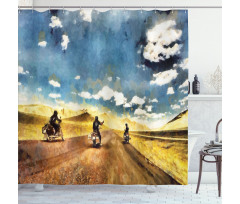 Motorcycles Countryside Shower Curtain