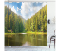 Mountain Hill Landscape Shower Curtain