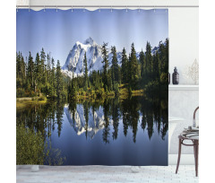 Tree and Snowy Nature Shower Curtain