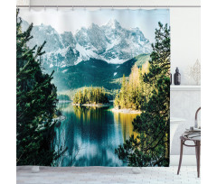 Mountain Frozen Lake Shower Curtain