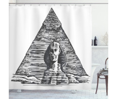 Sphinx Pyramid Sketch Shower Curtain