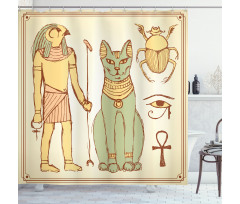 Ancient Cat Figure Shower Curtain