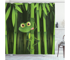 Jungle Trees Fun Frog Shower Curtain