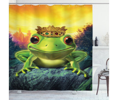 Frog Prince with Crown Shower Curtain