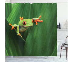 Exotic Wild Macro Leaf Shower Curtain
