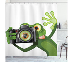 Funny Animal with Camera Shower Curtain