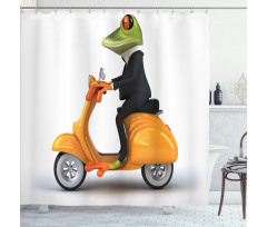 Italian Frog Motorcycle Shower Curtain