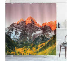 America Mountain Peaks Shower Curtain