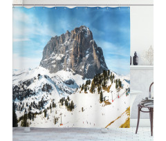 Mediterranean Snowy Peak Shower Curtain