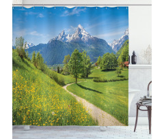 Spring Scenery in Alps Shower Curtain