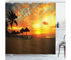 Romantic Sunset Scenery Shower Curtain