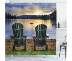 Lakeside at Sunset Park Shower Curtain