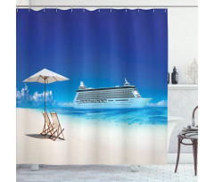 Beach Cruise Boat Trip Shower Curtain