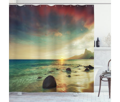 Dramatic Sunrise Tropical Shower Curtain