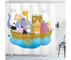 Boat Journey Cartoon Shower Curtain