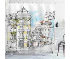 European City Sketch Shower Curtain