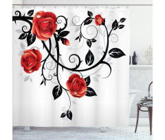 Swirling Roses Garden Shower Curtain
