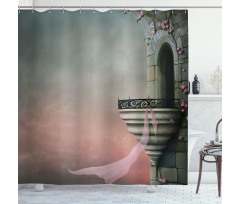 Old Medieval Tower Rose Shower Curtain