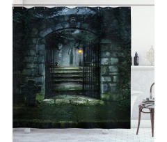 Dark Haunted Castle Shower Curtain
