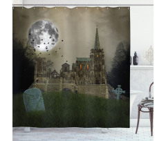 Old Village and Grave Shower Curtain