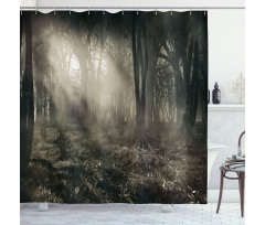 Nostalgic Dark Forest Shower Curtain