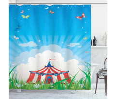 Circus Tent with Clouds Shower Curtain