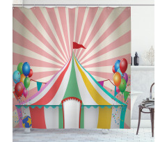 Vintage Circus Balloons Shower Curtain