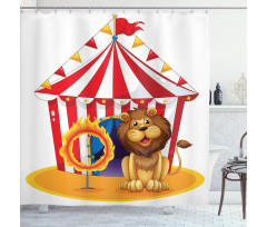 Fire Hoop Circus Tent Shower Curtain